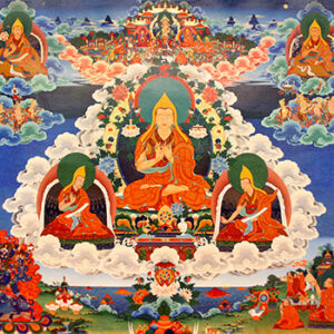 Lama Tsongkhapa and disciples